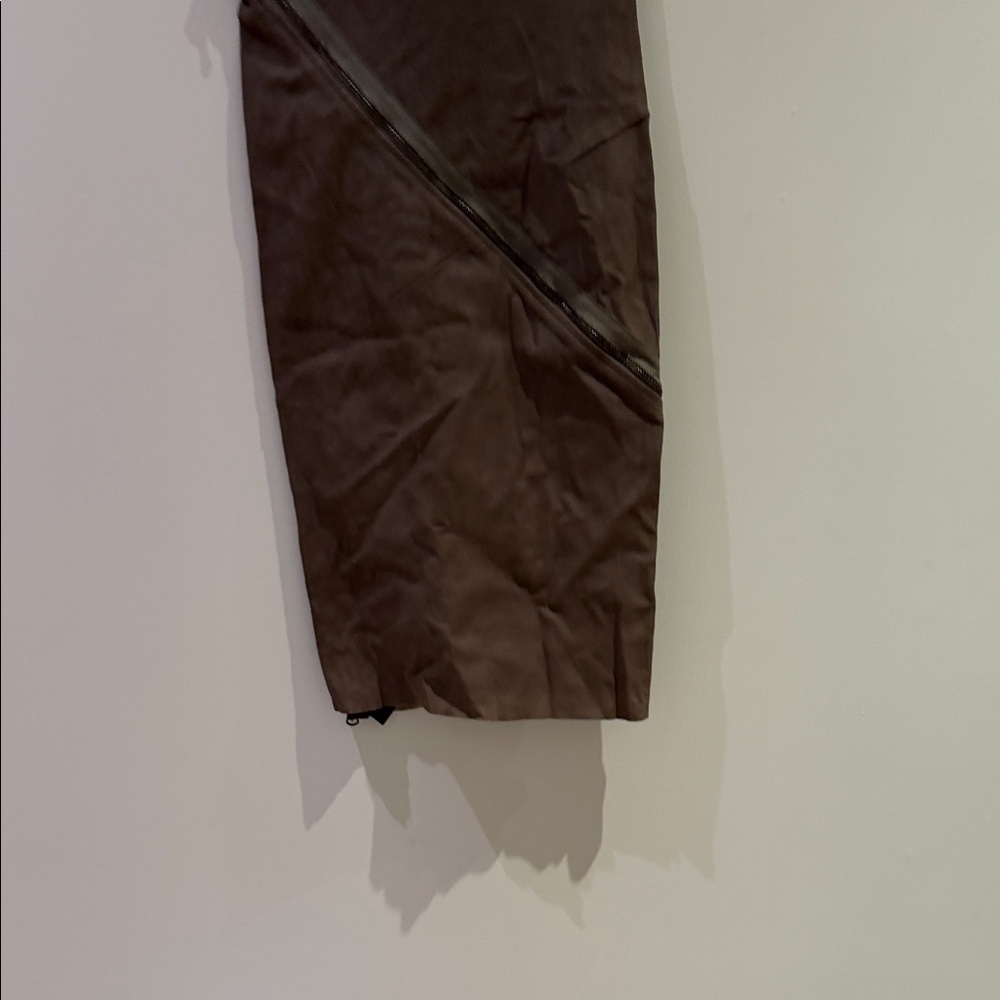Isabel Benenato Tan Leather Skirt